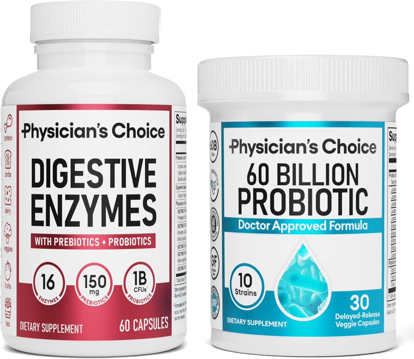 VERIDALE™️ - DIGESTIVE ENZYMES 60CT + 60B PROBIOTIC 30CT